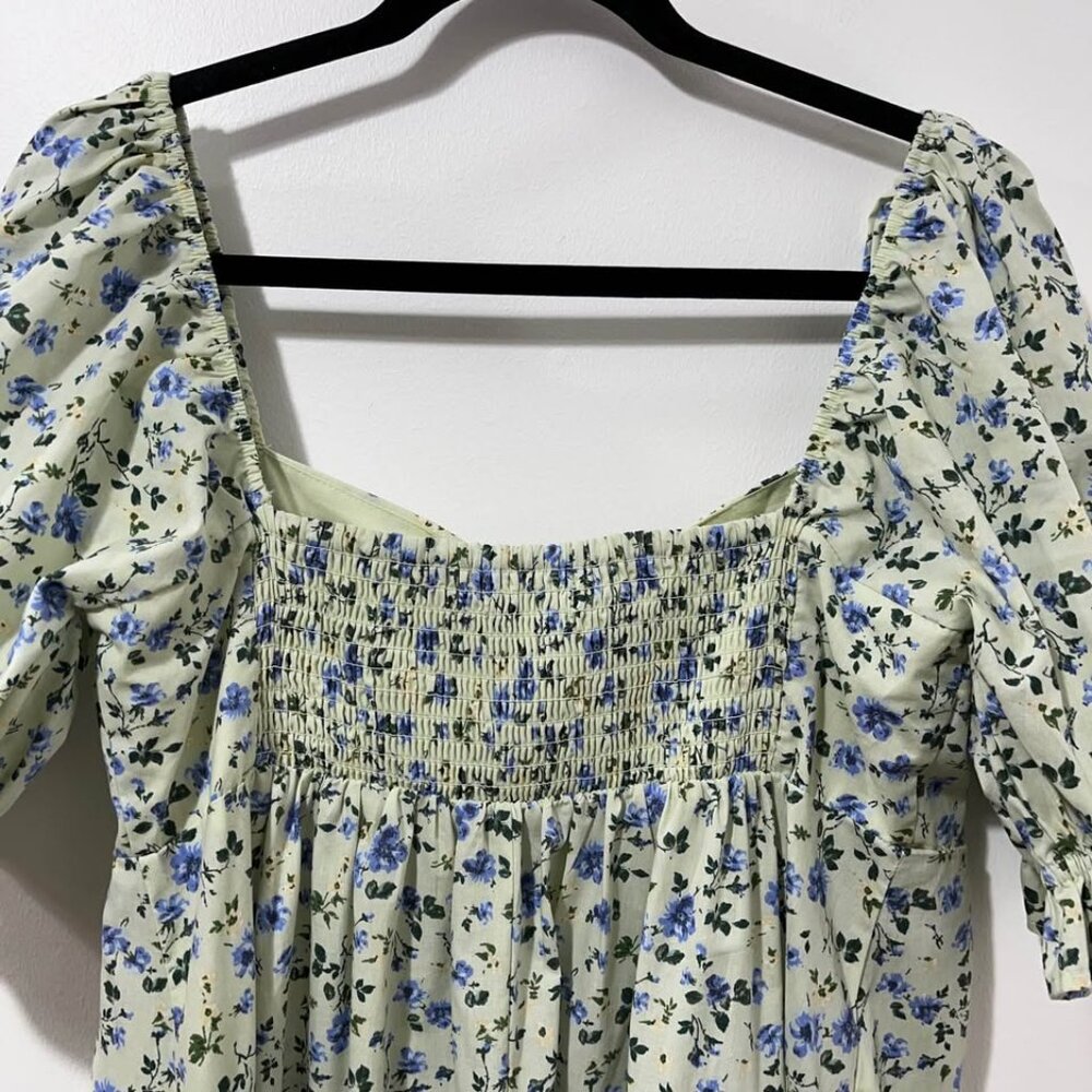 Abercrombie Pastel Floral Midi Dress | Romantic Summer Coquette Prarie [size Lp] - Picture 7 of 12